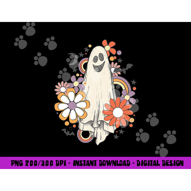 Groovy Vintage Floral Ghost Cute Halloween Spooky Season png,sublimation copy.jpg