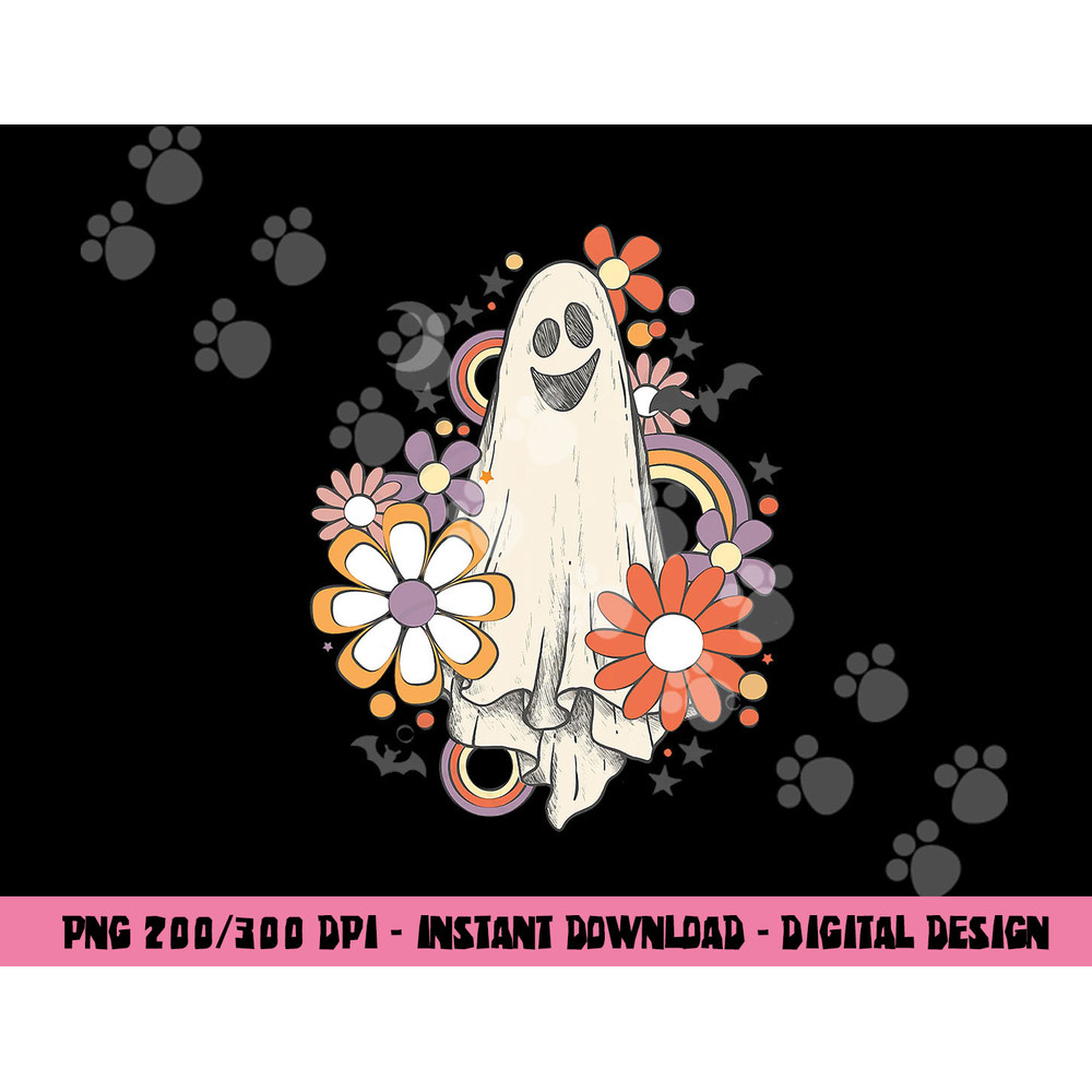 Groovy Vintage Floral Ghost Cute Halloween Spooky Season png,sublimation copy.jpg