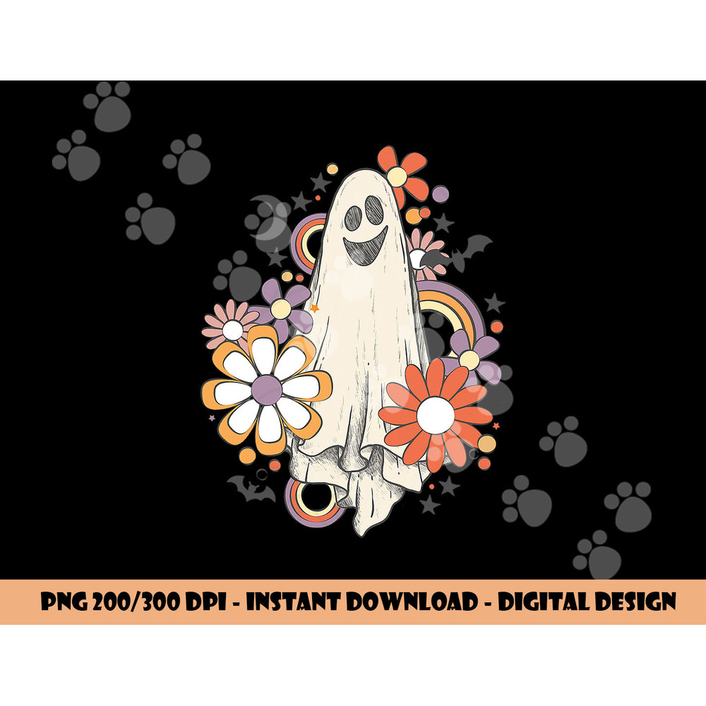 Groovy Vintage Floral Ghost Cute Halloween Spooky Season png,sublimation copy.jpg
