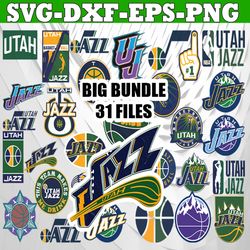 bundle 31 files utah jazz basketball team svg, utah jazz svg, nba teams svg, nba svg, png, dxf, eps, instant download