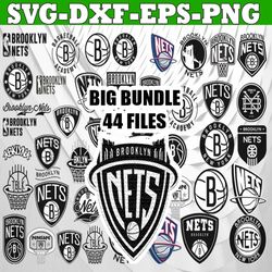 bundle 44 files brooklyn nets basketball team, brooklyn nets svg, net svg, nba teams svg, nba svg, png, dxf, eps, instan