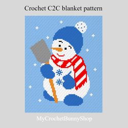Crochet C2C Snowman graphgan blanket pattern PDF Download
