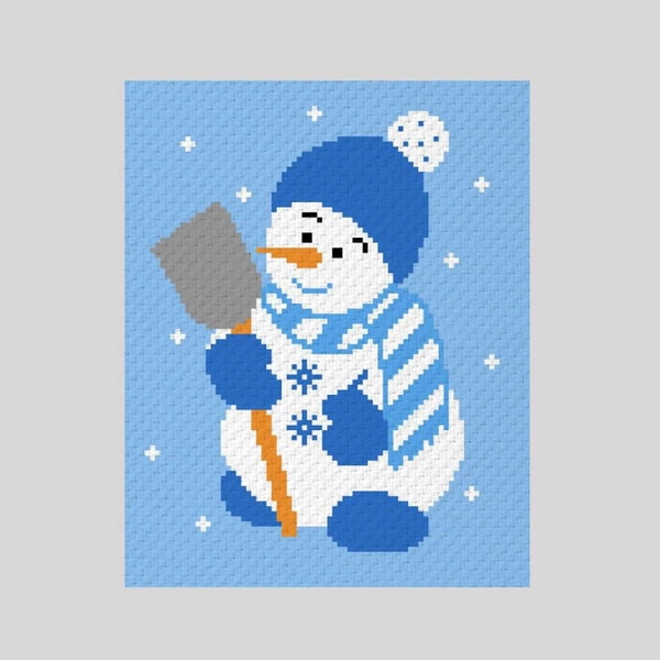 Crochet C2C Snowman graphgan blanket pattern PDF Download - Inspire Uplift