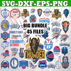 bundle 45 files oklahoma city thunder basketball team svg, oklahoma city thunder svg, nba teams svg, nba svg, png, dxf,
