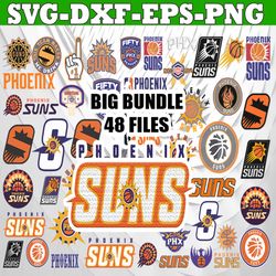bundle 48 files phoenix suns basketball team svg, phoenix suns svg, nba teams svg, nba svg, png, dxf, eps, instant downl