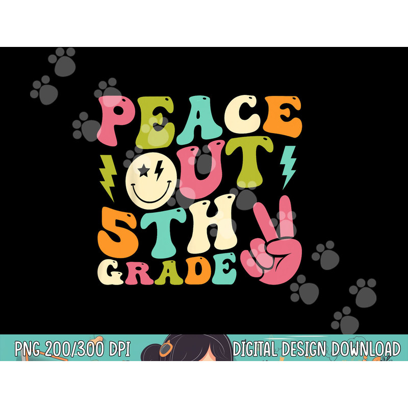 Peace Out 5th Grade Groovy Graduation Last Day of School png, sublimation copy.jpg