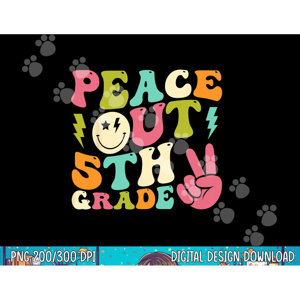 Peace Out 5th Grade Groovy Graduation Last Day of School png, sublimation copy.jpg