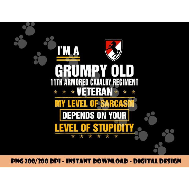 Grumpy Old 11th Armored Cavalry Regiment Veteran Christmas png, sublimation copy.jpg