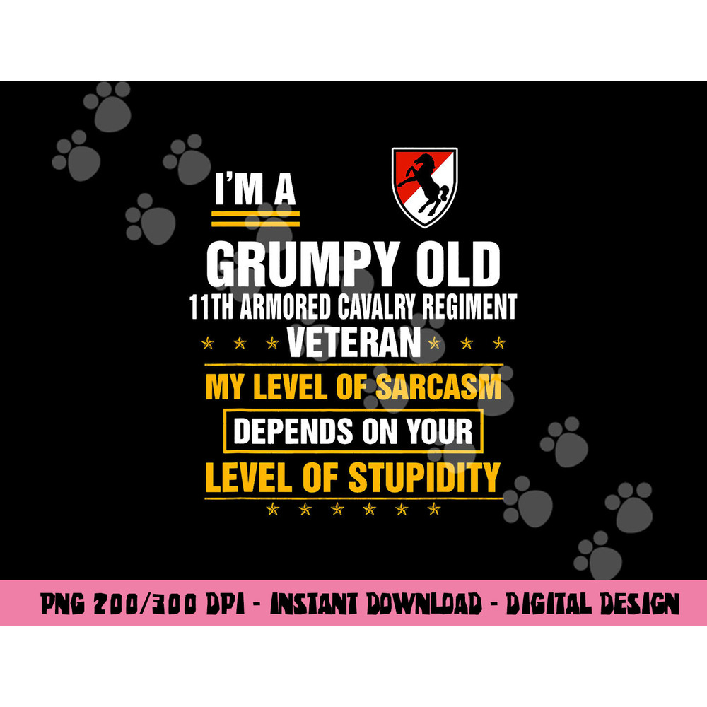 Grumpy Old 11th Armored Cavalry Regiment Veteran Christmas png, sublimation copy.jpg