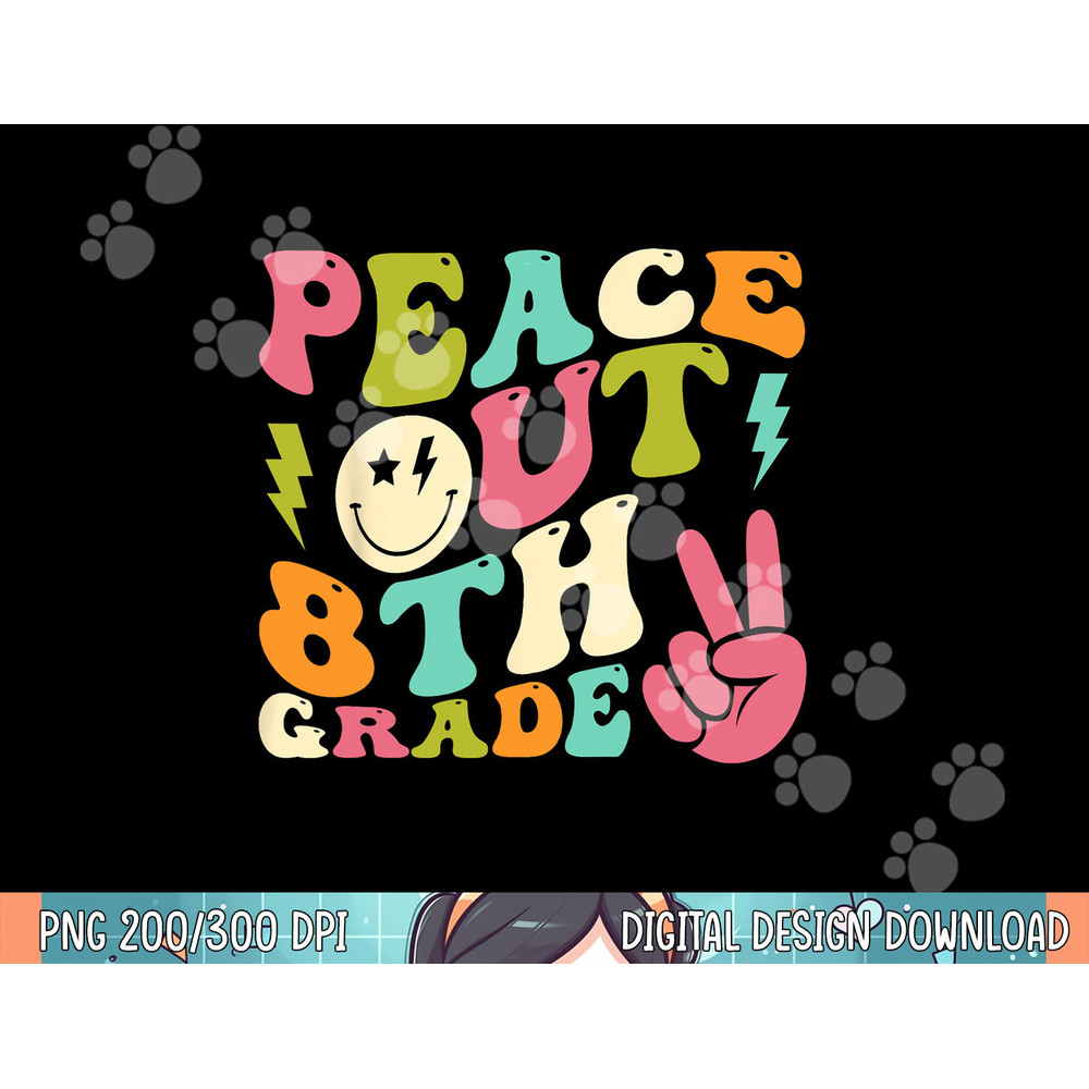 Peace Out 8th Grade Groovy Graduation Last Day of School png, sublimation.jpg