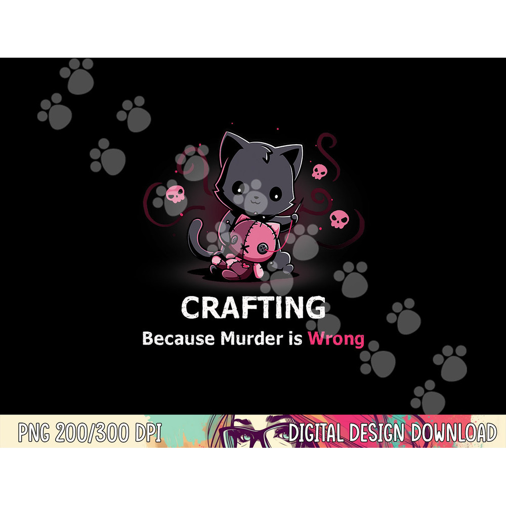 Crafting because Murder is Wrong Halloween Funny Cat png, sublimation copy.jpg