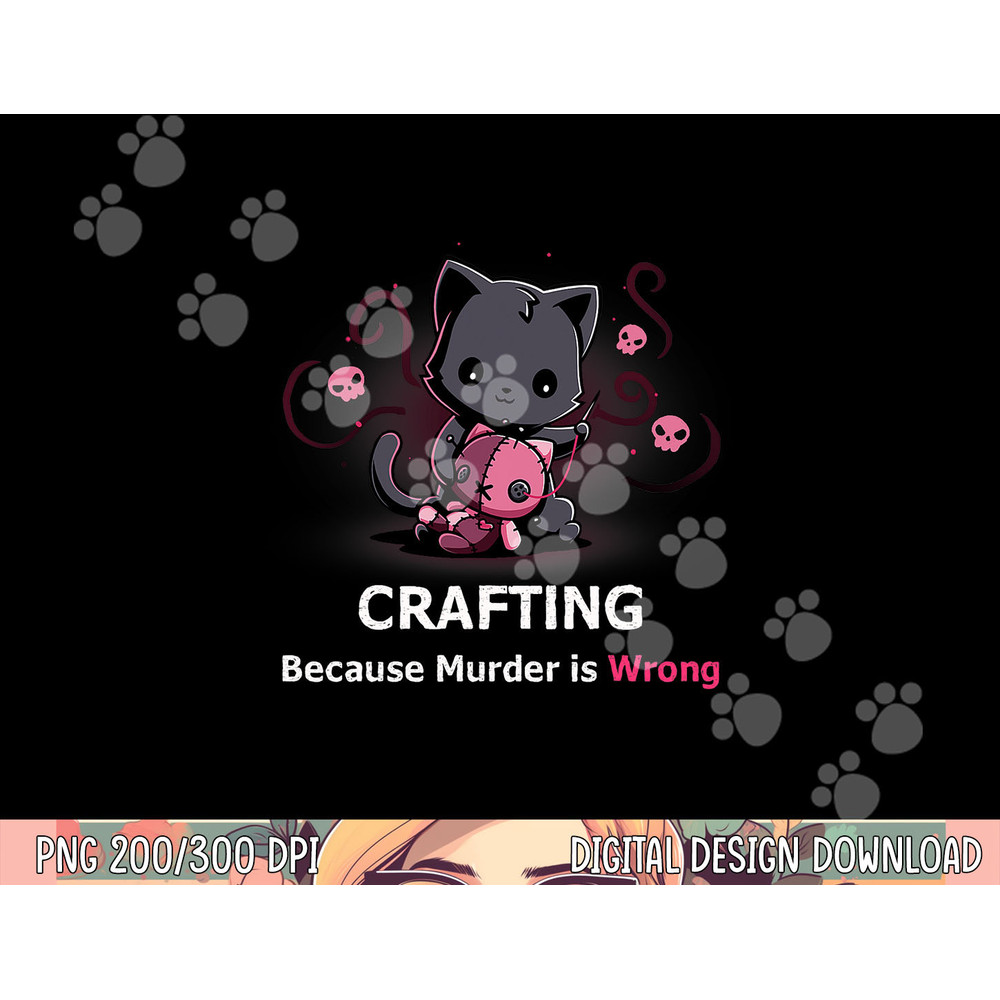 Crafting because Murder is Wrong Halloween Funny Cat png, sublimation copy.jpg