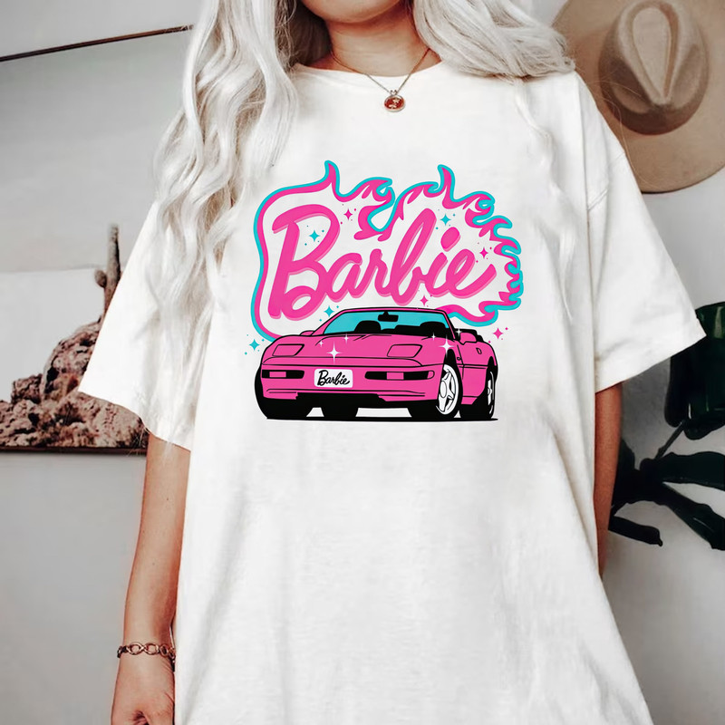 Barbie Comfort Colors shirt, Barbie Movie 2023 Shirt, Party Girls Shirt, Doll Baby Girl, Birthday Shirt, Girls Barbie Car Fire Shirt - 2.jpg
