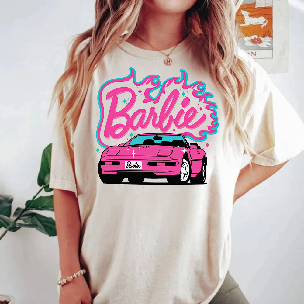 Barbie Comfort Colors shirt, Barbie Movie 2023 Shirt, Party Girls Shirt, Doll Baby Girl, Birthday Shirt, Girls Barbie Car Fire Shirt - 3.jpg
