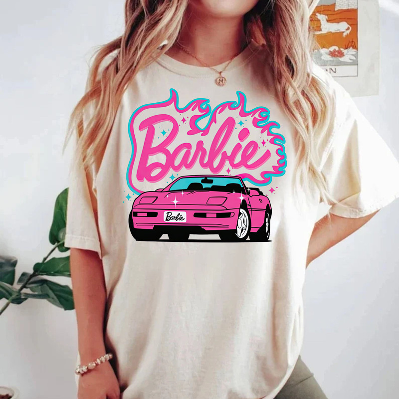 Barbie Comfort Colors shirt, Barbie Movie 2023 Shirt, Party Girls Shirt, Doll Baby Girl, Birthday Shirt, Girls Barbie Car Fire Shirt - 3.jpg