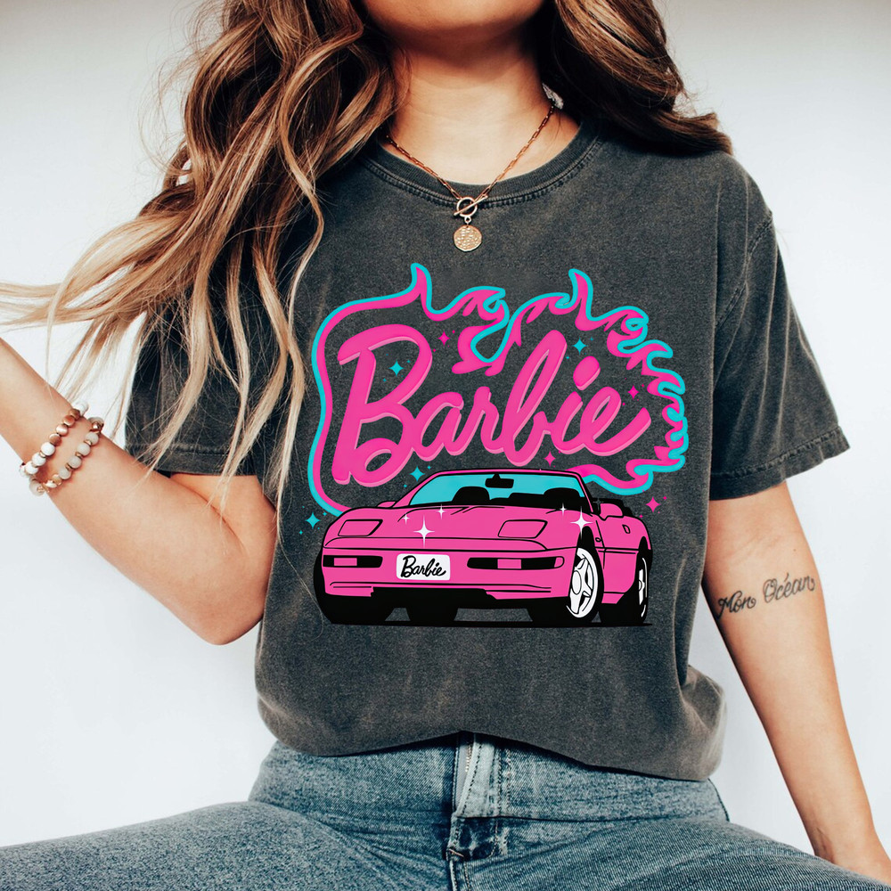 Barbie Comfort Colors shirt, Barbie Movie 2023 Shirt, Party Girls Shirt, Doll Baby Girl, Birthday Shirt, Girls Barbie Car Fire Shirt - 7.jpg