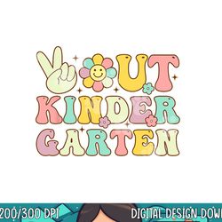 peace out kindergarten retro graduation last day of school png, sublimation copy