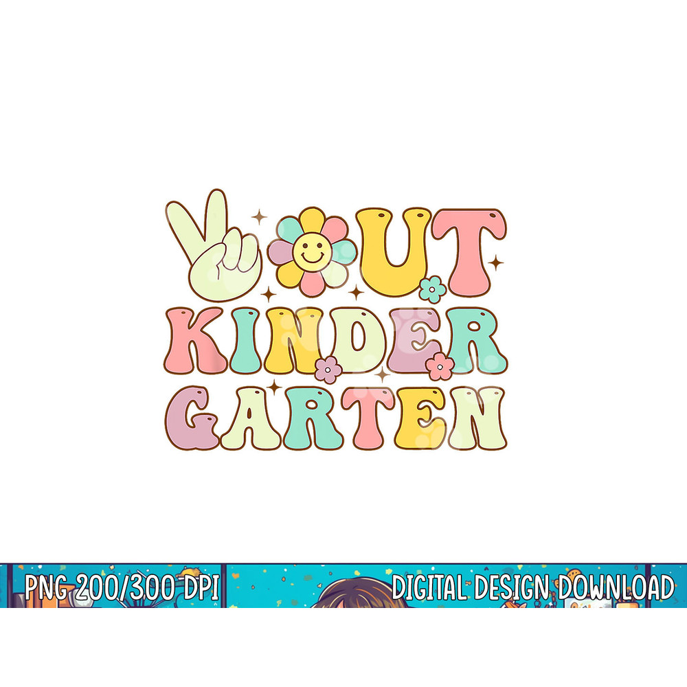 Peace Out Kindergarten Retro Graduation Last Day Of School png, sublimation copy.jpg