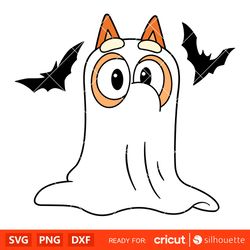 Halloween Bingo Svg, Ghost Svg, Halloween Svg, Bluey and Bingo Svg, Cricut, Silhouette Vector Cut File