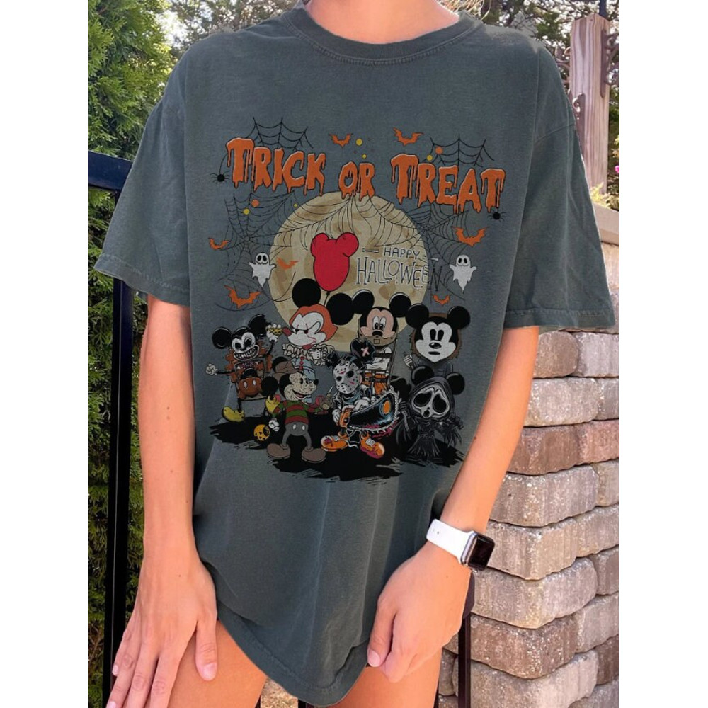 Vintage Disney Halloween Mouse And Friends, Horror Movie Shirt, Friday the 13th Horror, Michael Myers Homage, Pennywise Horror Comfort Tee - 2.jpg