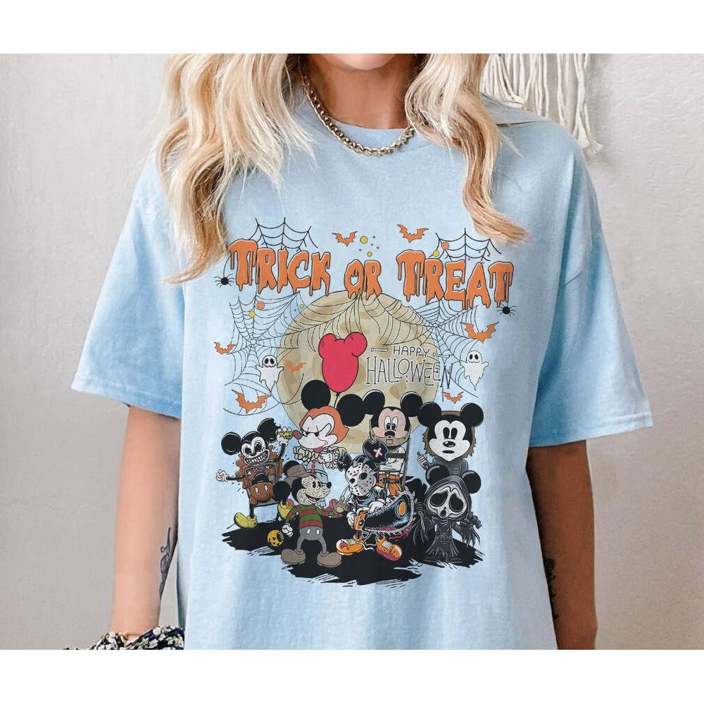 Vintage Disney Halloween Mouse And Friends, Horror Movie Shirt, Friday the 13th Horror, Michael Myers Homage, Pennywise Horror Comfort Tee - 3.jpg