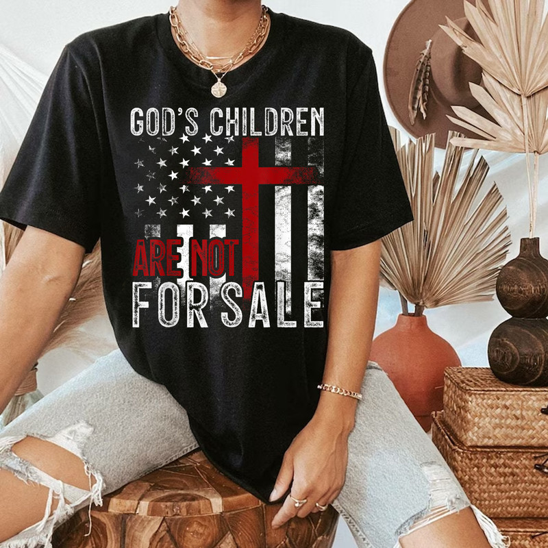 Vintage God's Children Are Not For Sale America Shirt, Protect Our Children Comfort Color Shirt, Trending Quotes Shirt, America Flag Shirt - 2.jpg