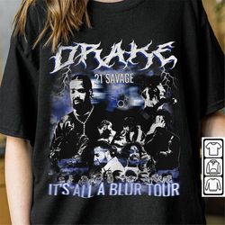 Drake 21 Savage Rap Shirt, Drake It's All A Blur Tour 2023 90s Y2K Sweatshirt, Halloween Style Bootleg Gift For Fan Unis