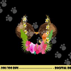 halloween costume tee-cute tropical coconut bra flowers lei copy