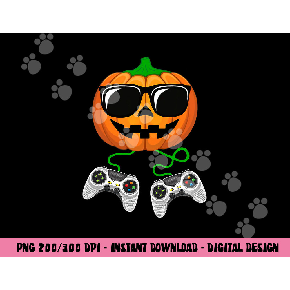 Halloween Jack O Lantern Gamer Boys Kids Men Funny Halloween png,sublimation copy.jpg