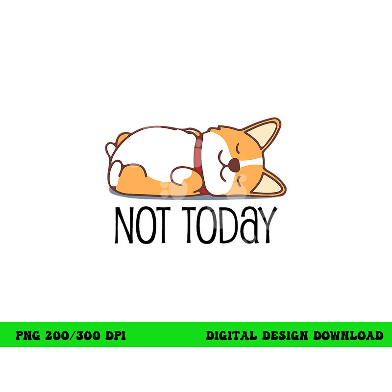 Cute Corgi Gift Funny Dog Lover Not Today Lazy Animal Short Sleeve png, sublimation copy.jpg