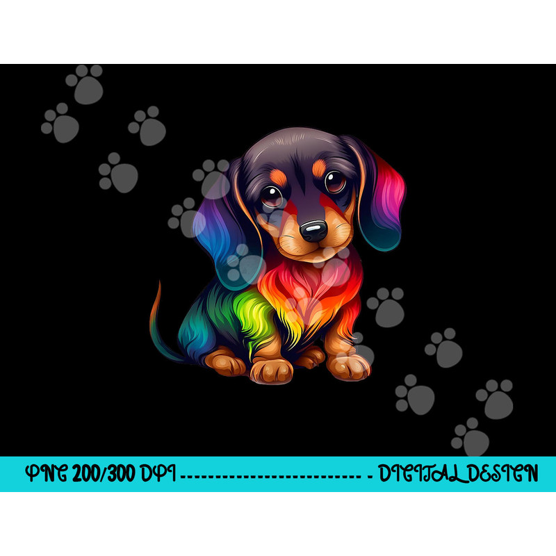 Cute Dachshund Wiener sausage Dog Mom Dad Colorful Dachshund png, sublimation copy.jpg