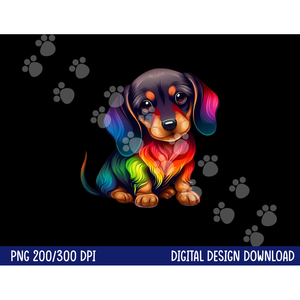 Cute Dachshund Wiener sausage Dog Mom Dad Colorful Dachshund png, sublimation copy.jpg