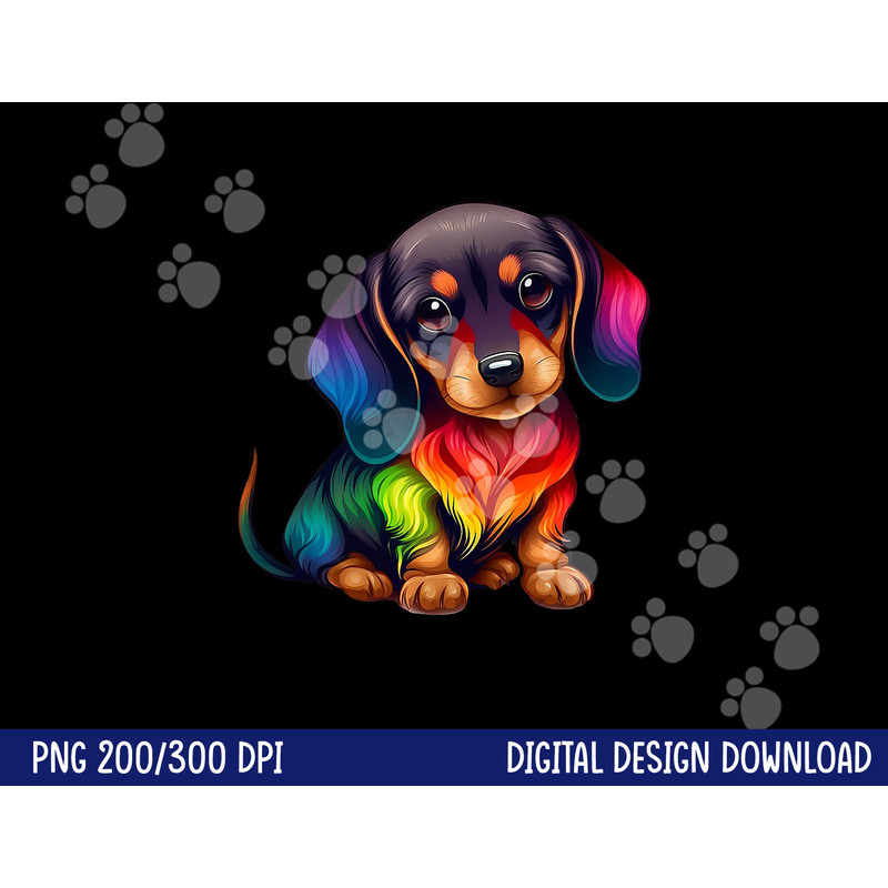 Cute Dachshund Wiener sausage Dog Mom Dad Colorful Dachshund png, sublimation copy.jpg