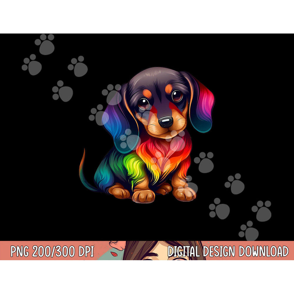 Cute Dachshund Wiener sausage Dog Mom Dad Colorful Dachshund png, sublimation copy.jpg