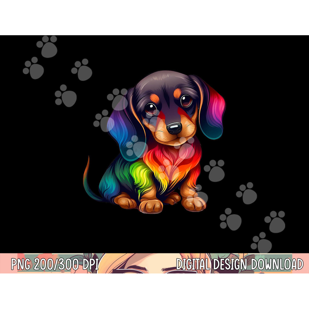 Cute Dachshund Wiener sausage Dog Mom Dad Colorful Dachshund png, sublimation copy.jpg