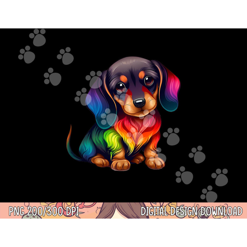 Cute Dachshund Wiener sausage Dog Mom Dad Colorful Dachshund png, sublimation copy.jpg