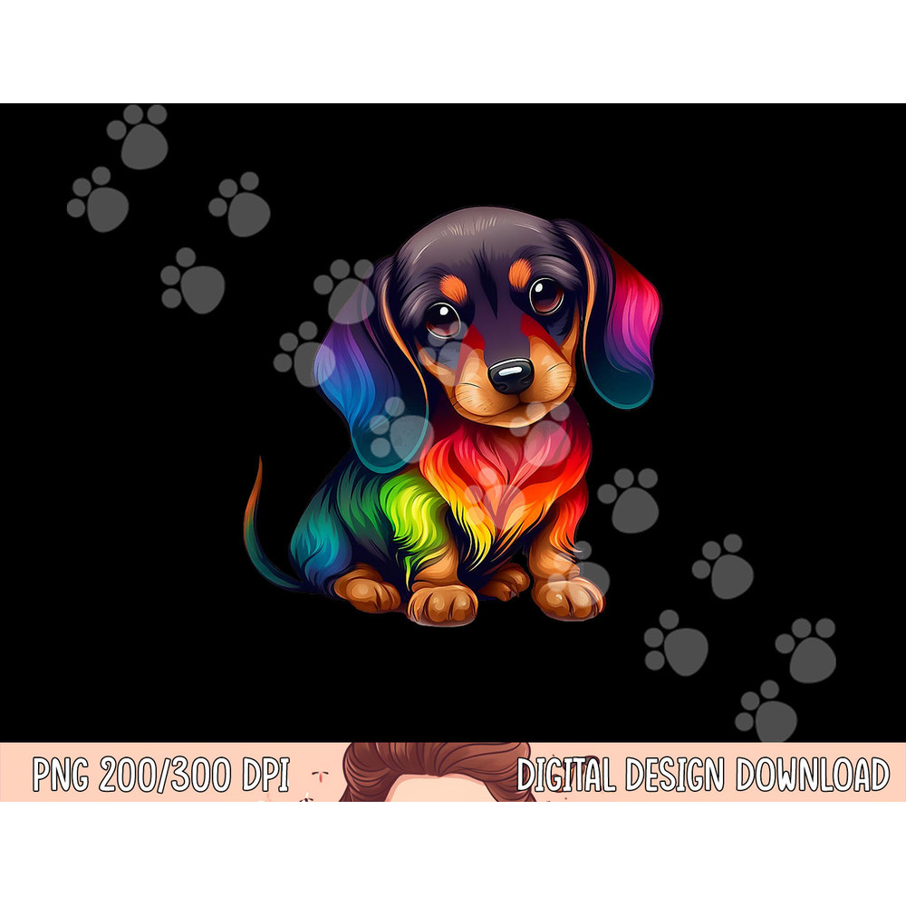 Cute Dachshund Wiener sausage Dog Mom Dad Colorful Dachshund png, sublimation copy.jpg