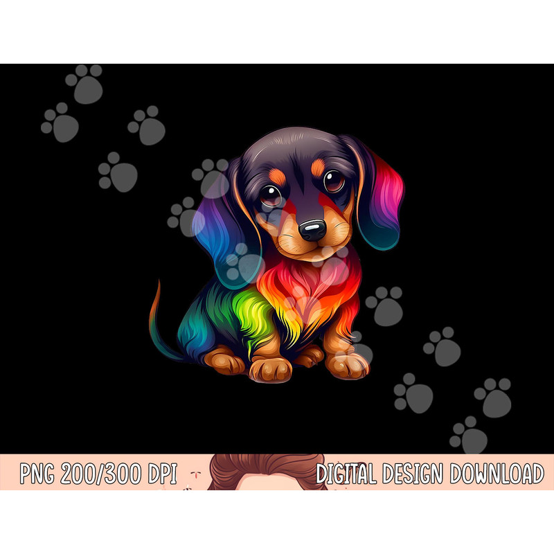 Cute Dachshund Wiener sausage Dog Mom Dad Colorful Dachshund png, sublimation copy.jpg