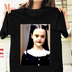 wednesday addams black and white dress portrait vintage t-shirt, wednesday addams shirt, wednesday movie shirt