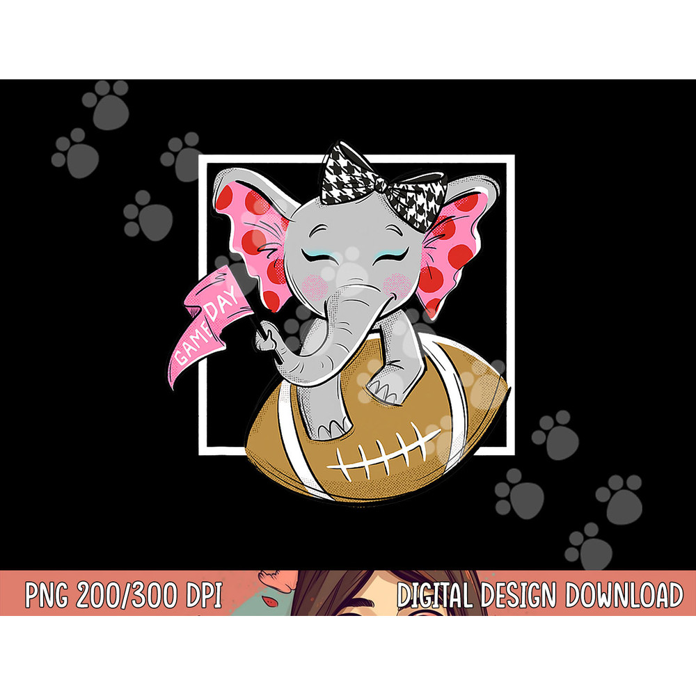 Cute Game Day Elephant Women and Girls Football png, sublimation copy.jpg