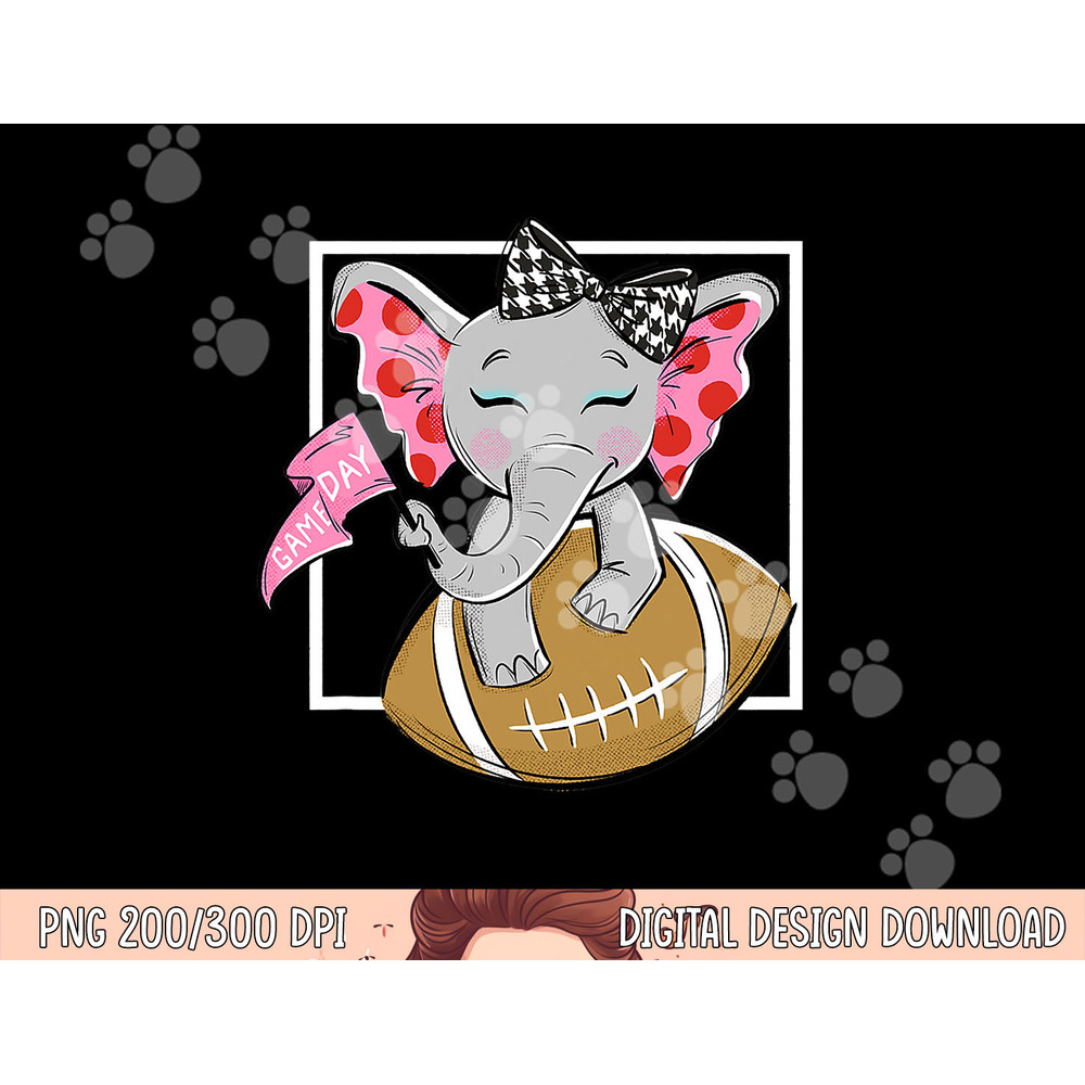 Cute Game Day Elephant Women and Girls Football png, sublimation copy.jpg