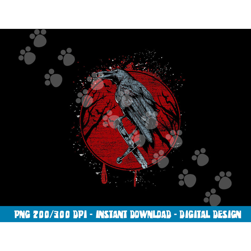 Halloween Raven Red Moon Spooky Night Crow png, sublimation copy.jpg