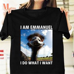 i am emmanuel i do what i want vintage t-shirt, funny emu shirt, dromaius shirt, mythology bird shirt