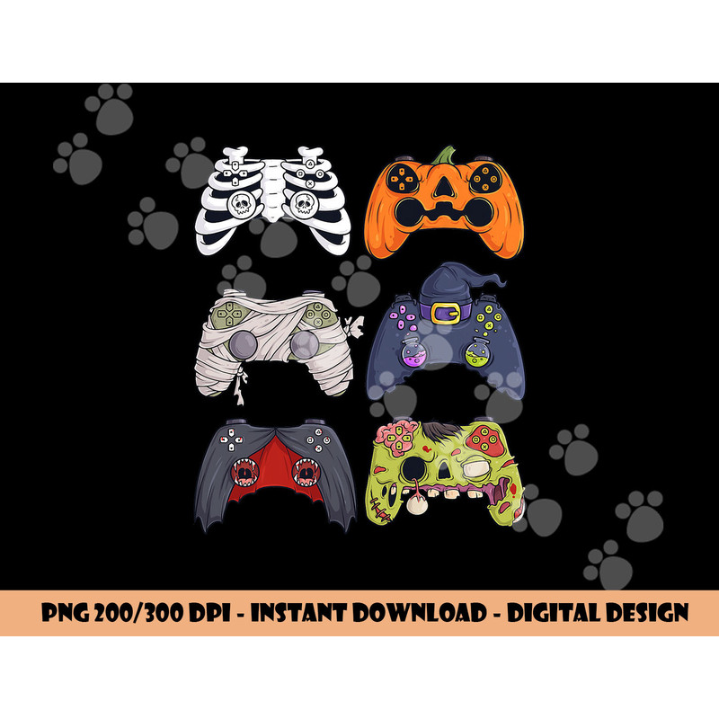 Halloween Skeleton Zombie Gaming Controllers Mummy Boys Kids png, sublimation copy.jpg