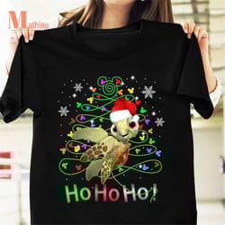 funny turtle christmas tree ho ho ho vintage t-shirt, turtle shirt, christmas gift, funny turtle shirt, ho ho ho shirt