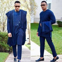 Agbada African Wear Matching Top And Down, Kaftan Products for men, 3pcs Attire  for men, Men's Africans Wear