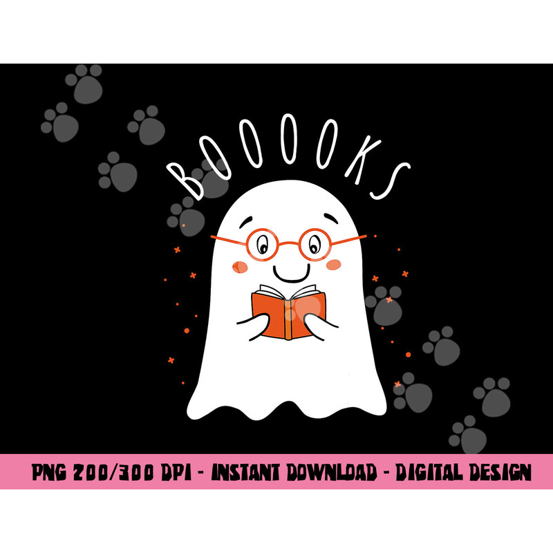 Halloween Teacher Librarian Books Reading Ghost Pun BOOOOKS png,sublimation copy.jpg