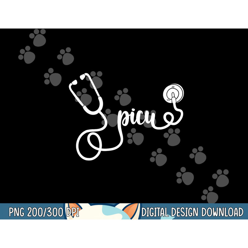 PICU Stethoscope - PICU Nurse Gift For Pediatric Nurse png, sublimation copy.jpg