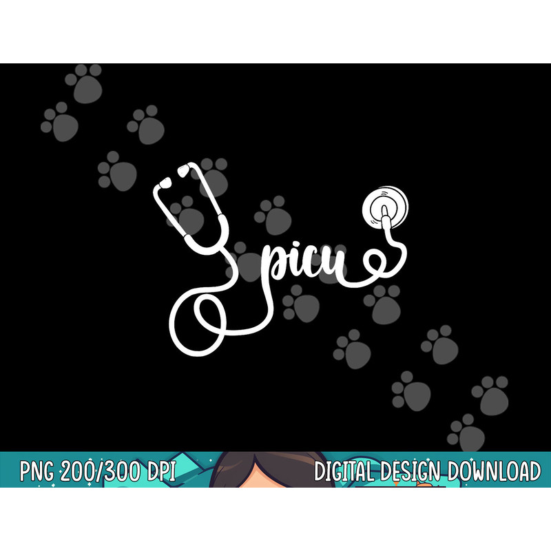 PICU Stethoscope - PICU Nurse Gift For Pediatric Nurse png, sublimation copy.jpg