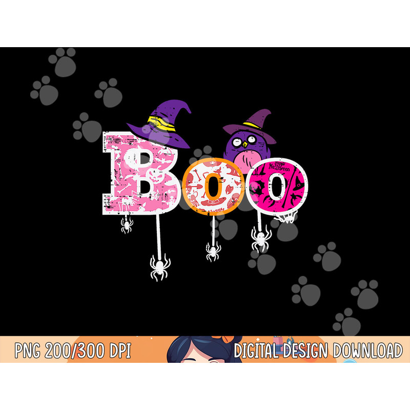 Pink Boo Spider WItch Hat Cute Scary Halloween Girls Women png, sublimation copy.jpg